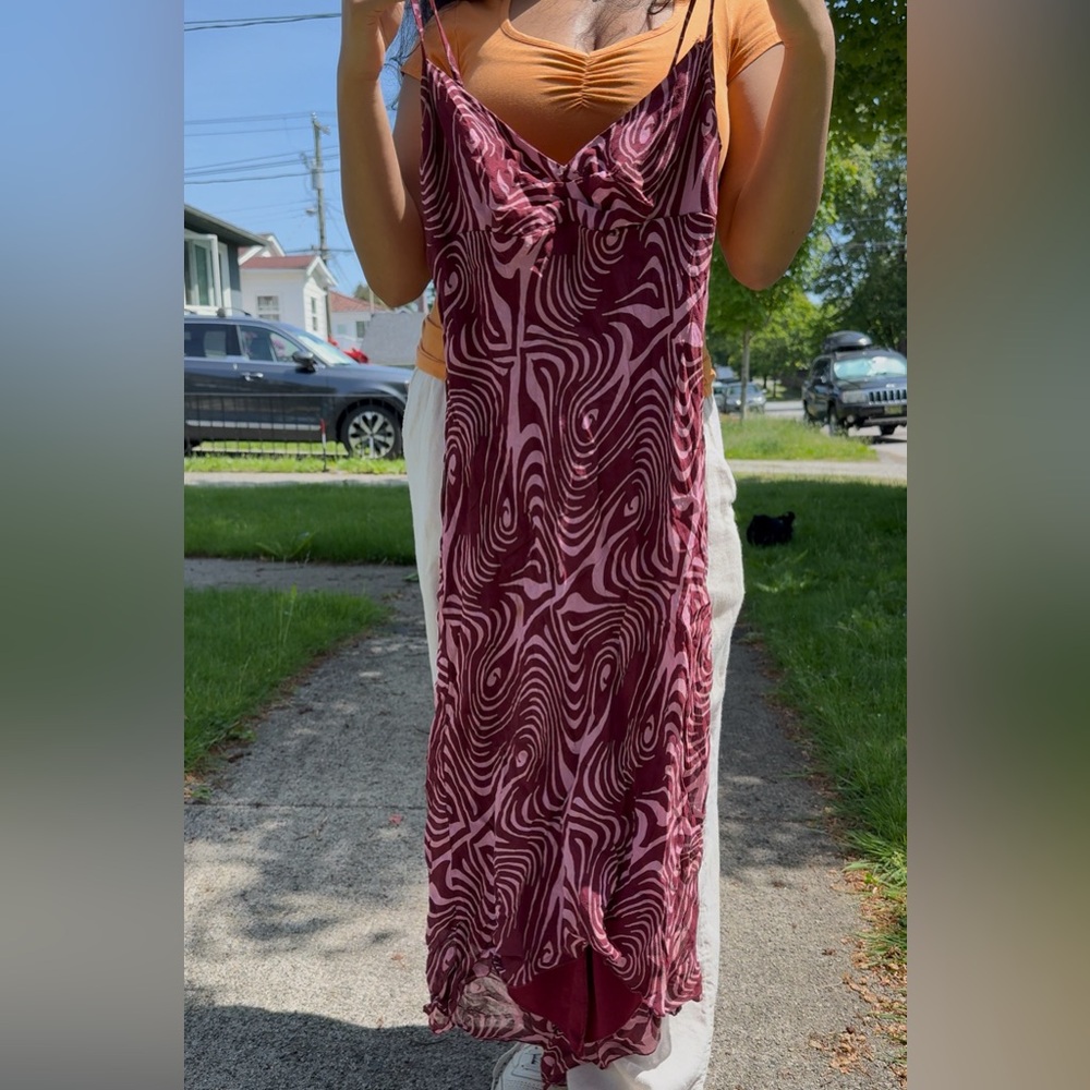 studio soleil high-low midi dress unique pattern vintage summer dress